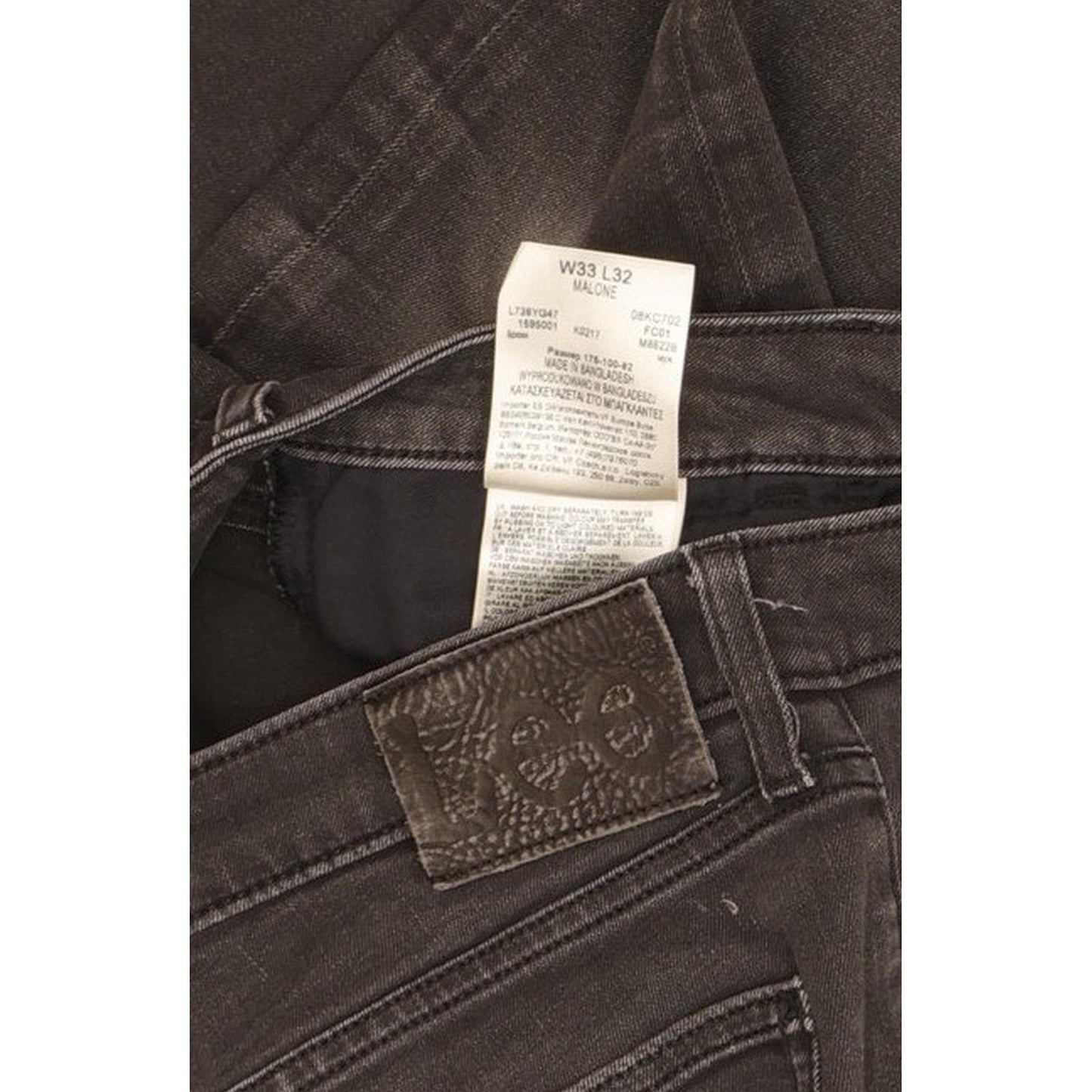 Lee Malone Men Black Skinny Slim Stretch Jeans W33 L30
