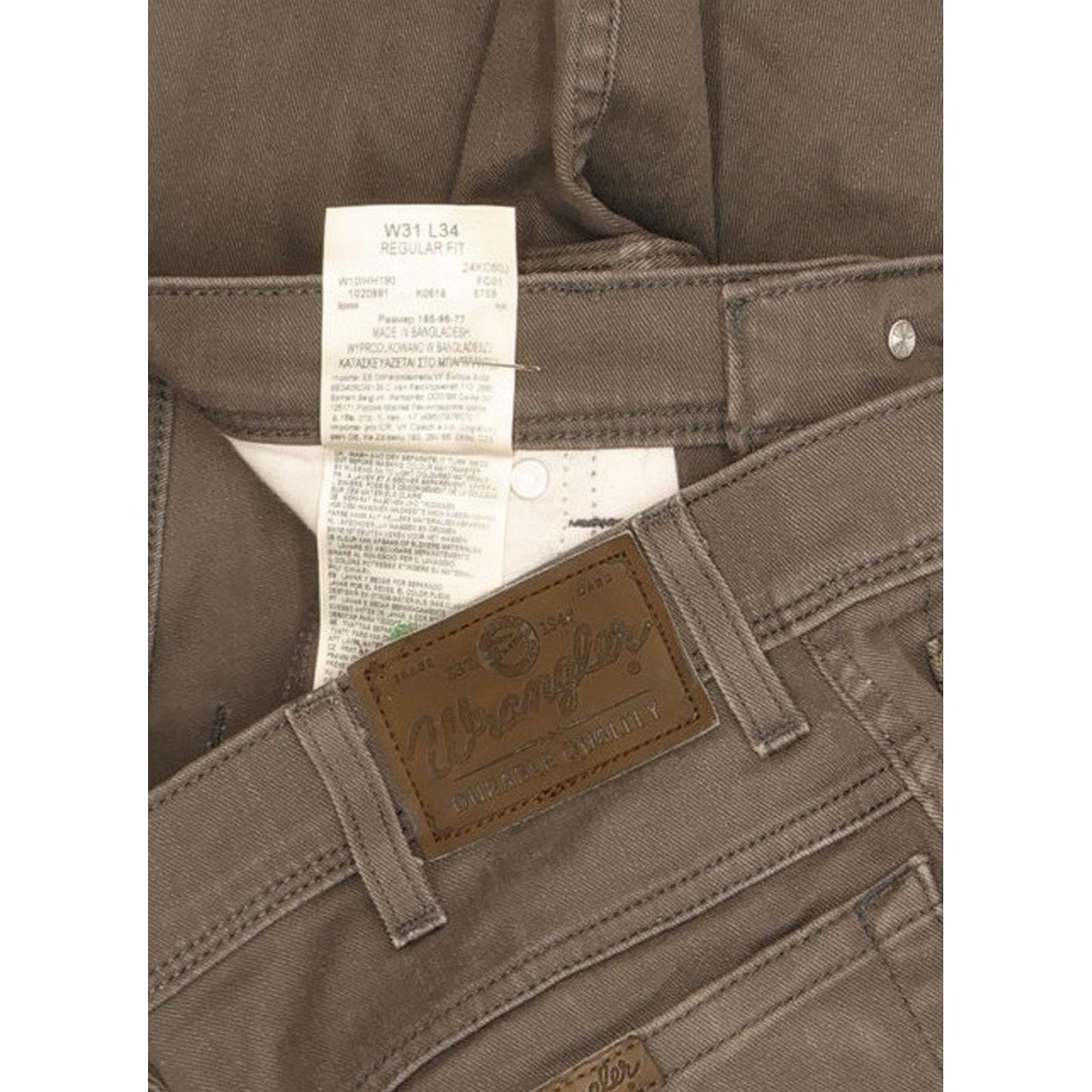 Wrangler Durable Quality Men Grey Straight Regular Stretch Jeans W31 L28