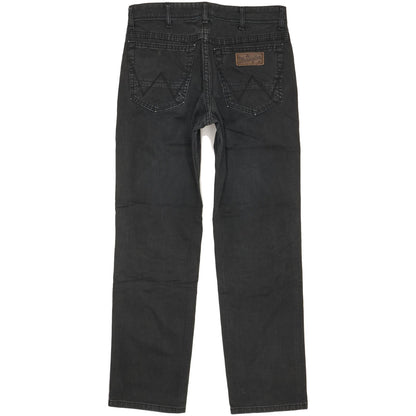 Wrangler Texas Men Black Straight Regular Stretch Jeans W32 L30