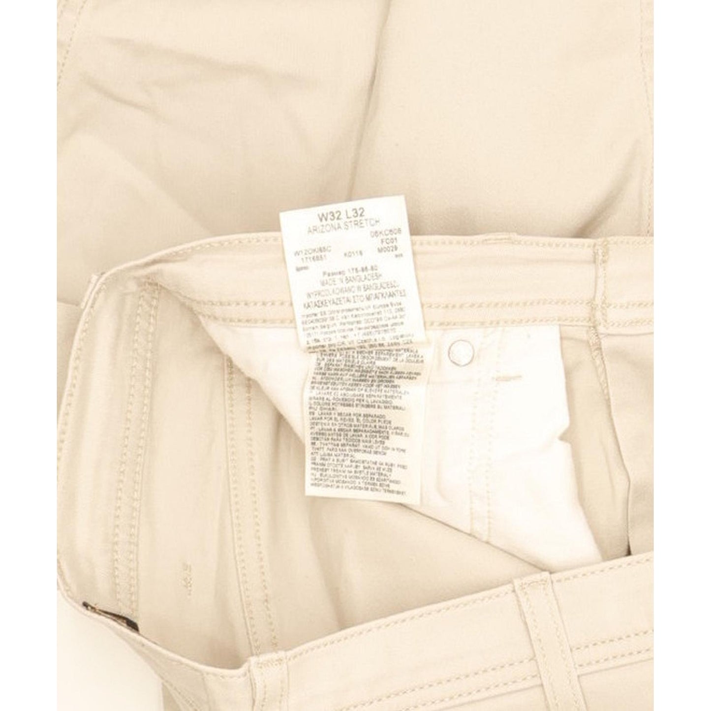 Wrangler Arizona Men Beige Straight Regular Stretch Jeans W32 L32