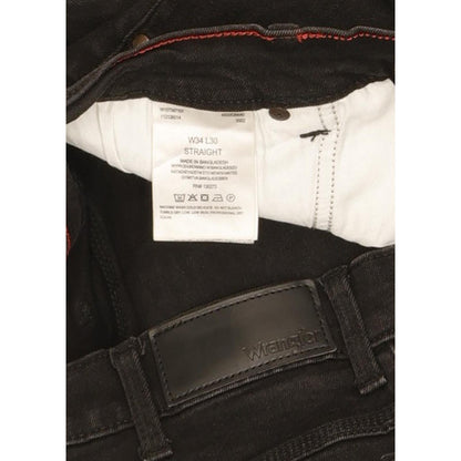 Wrangler Men Black Straight Regular Stretch Jeans W34 L29