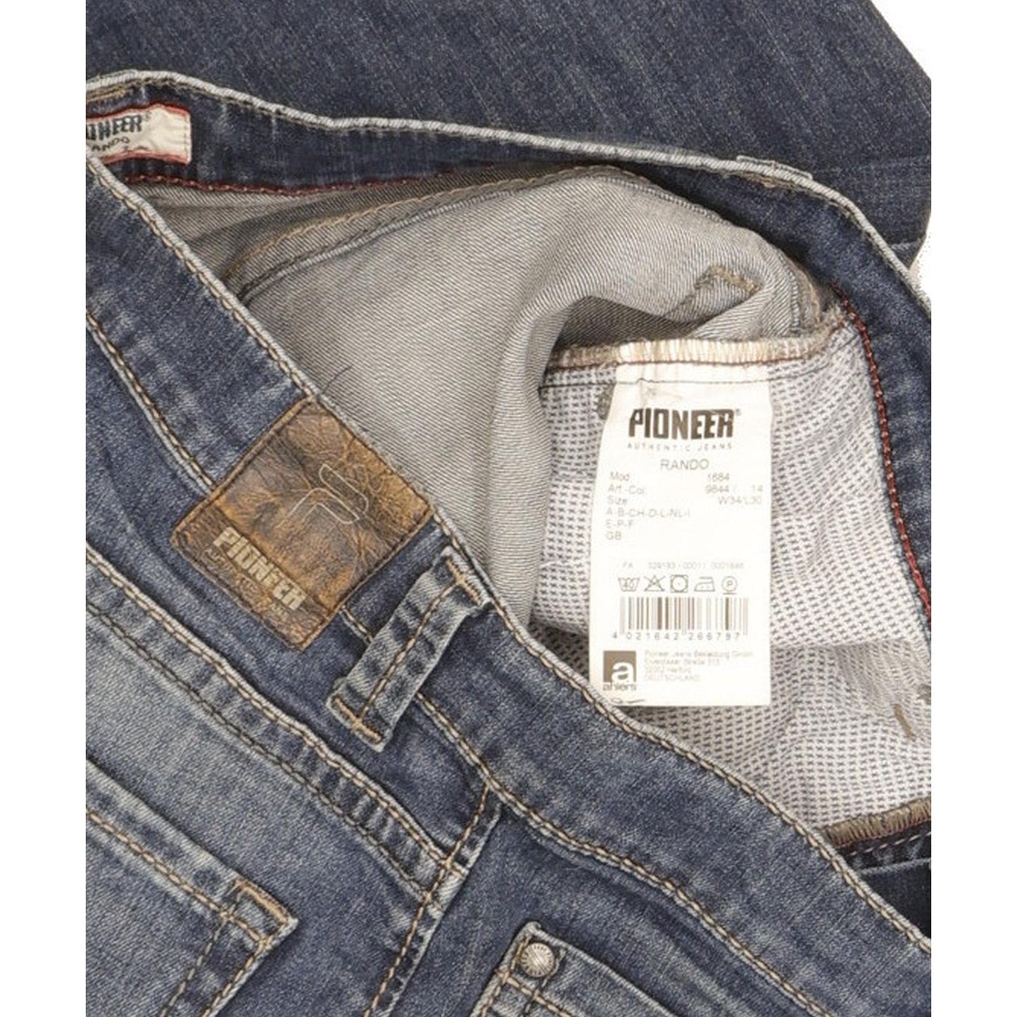Pioneer Rando Men Blue Straight Regular Stretch Jeans W33 L29