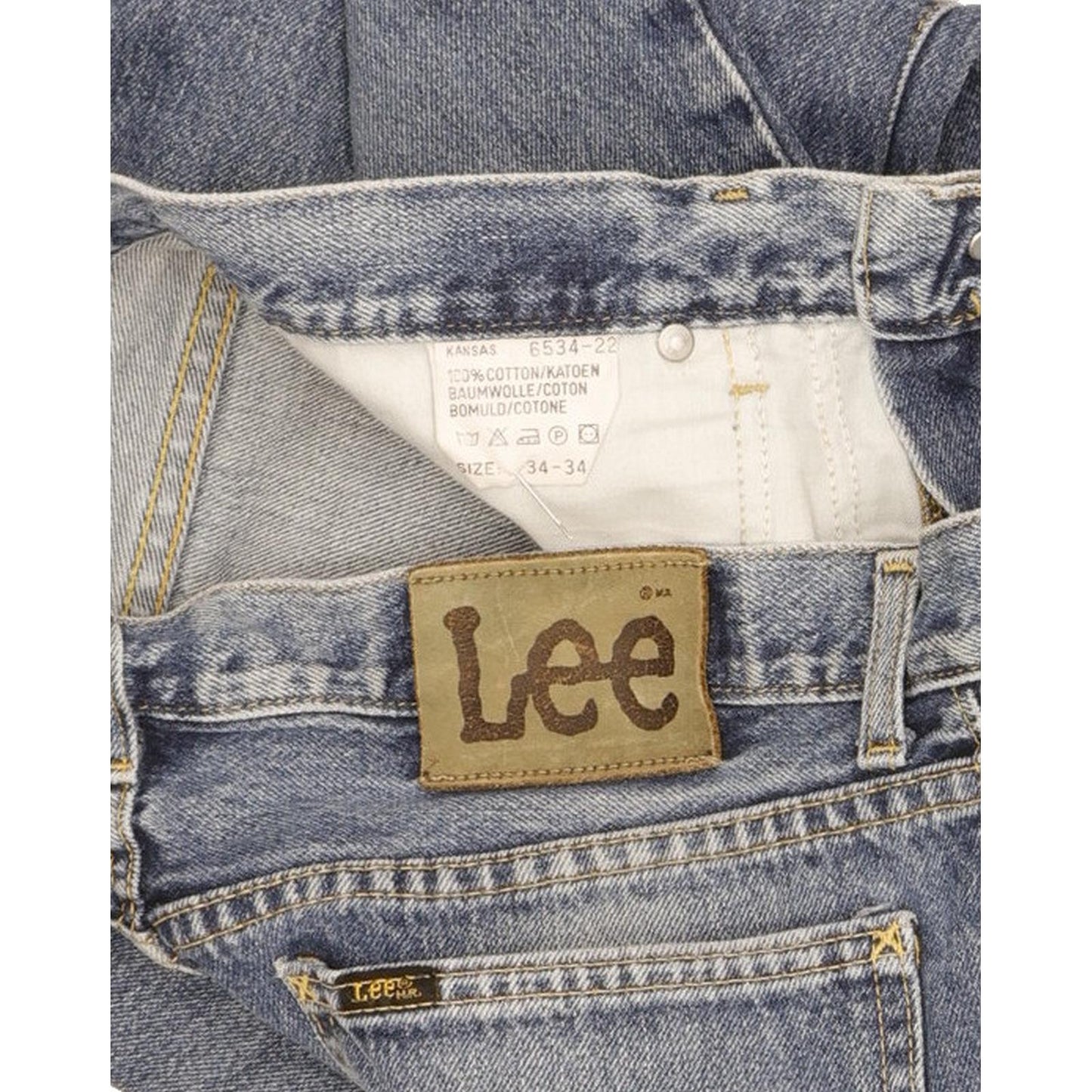 Lee Kansas Men Blue Straight Regular Jeans W34 L34