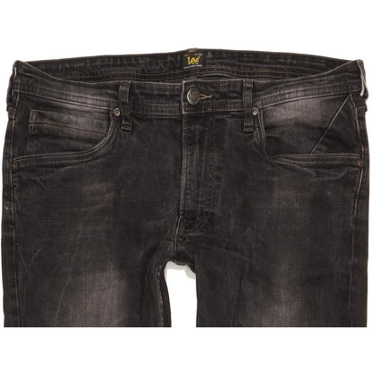 Lee Men Black Skinny Slim Stretch Jeans W34 L34