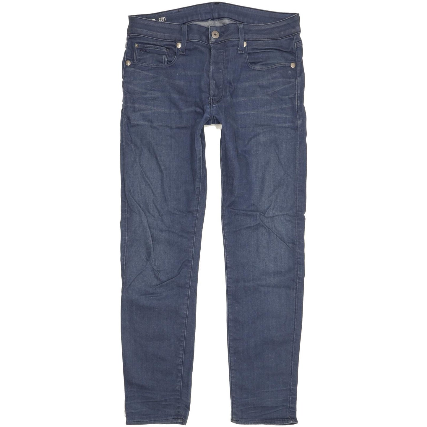 G-Star 3301 Men Blue Straight Slim Stretch Jeans W32 L31