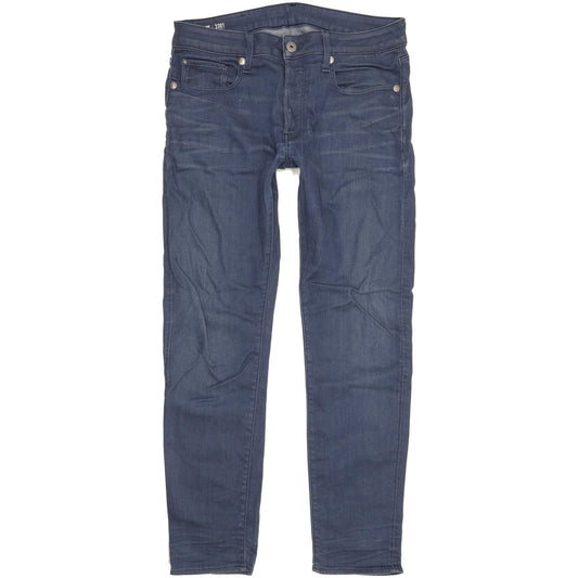 G-Star 3301 Men Blue Straight Slim Stretch Jeans W32 L31
