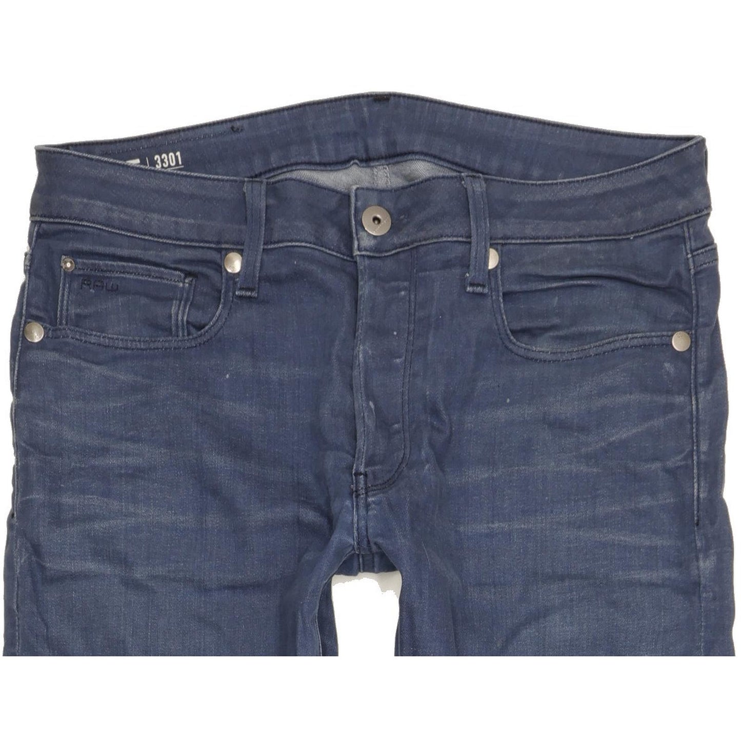 G-Star 3301 Men Blue Straight Slim Stretch Jeans W32 L31