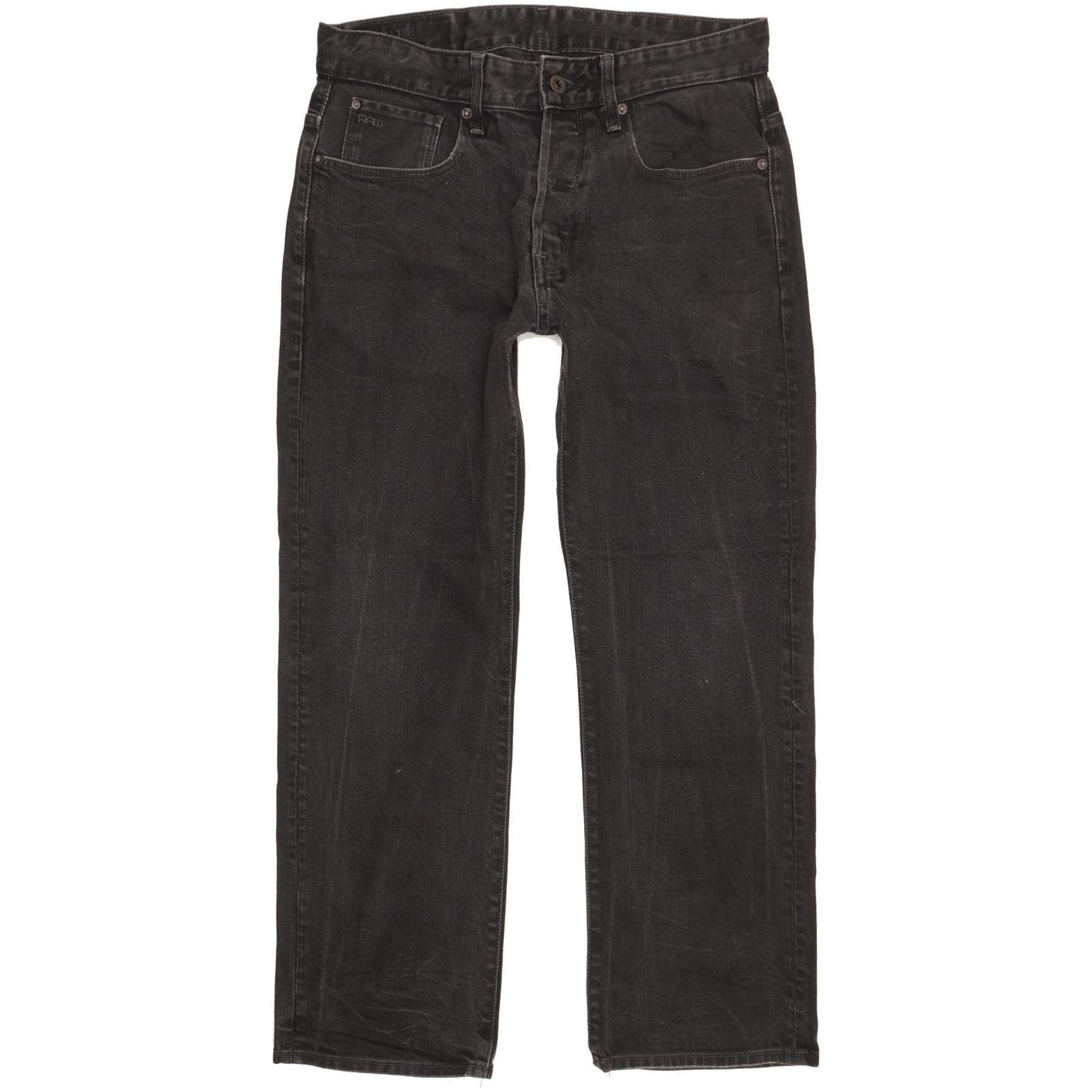 G-Star 3301 Men Black Straight Loose Stretch Jeans W33 L27