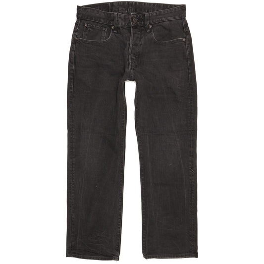 G-Star 3301 Men Black Straight Loose Stretch Jeans W33 L27