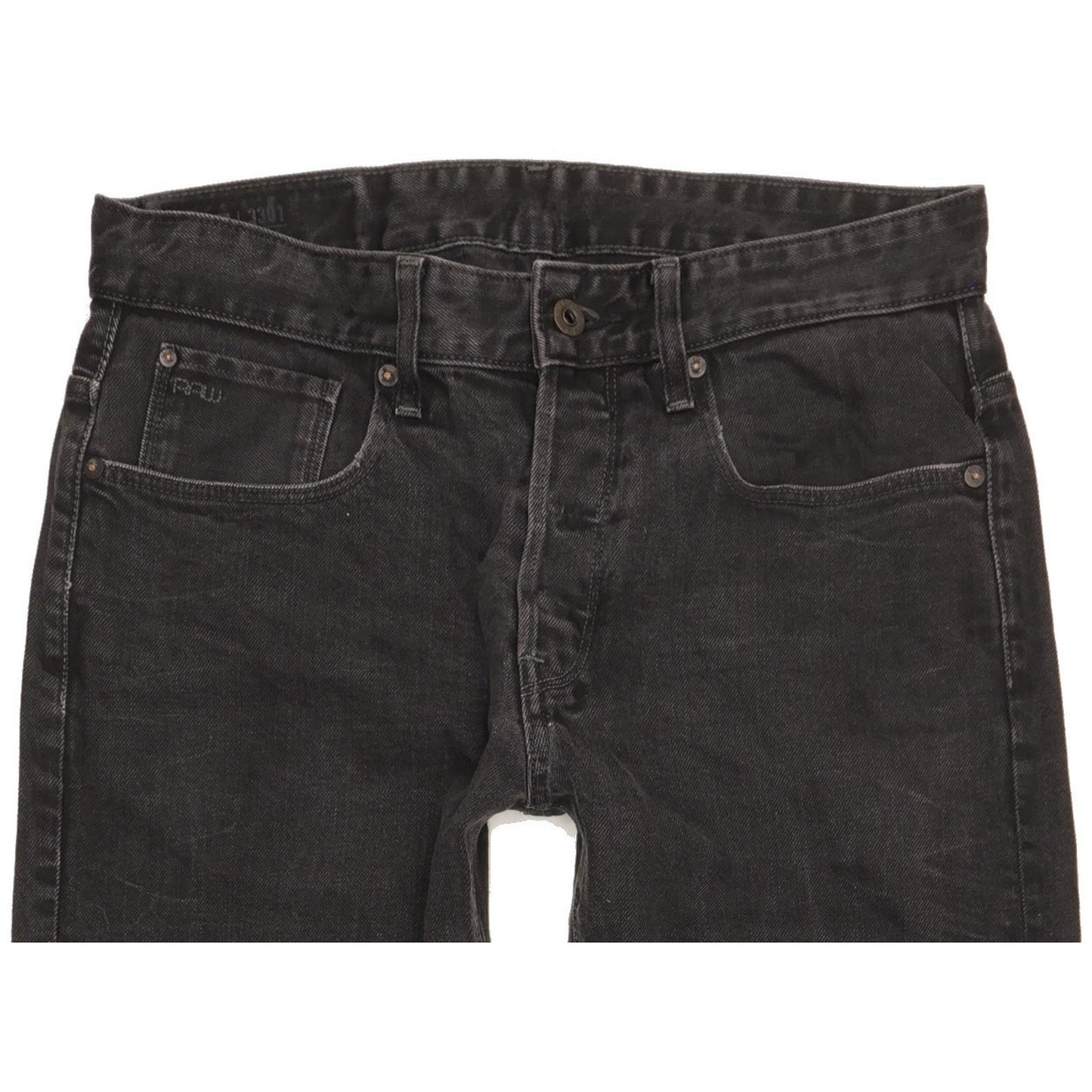 G-Star 3301 Men Black Straight Loose Stretch Jeans W33 L27