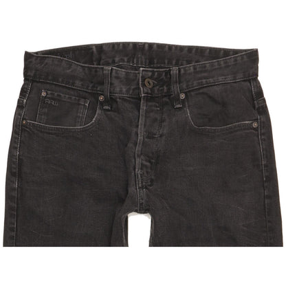 G-Star 3301 Men Black Straight Loose Stretch Jeans W33 L27