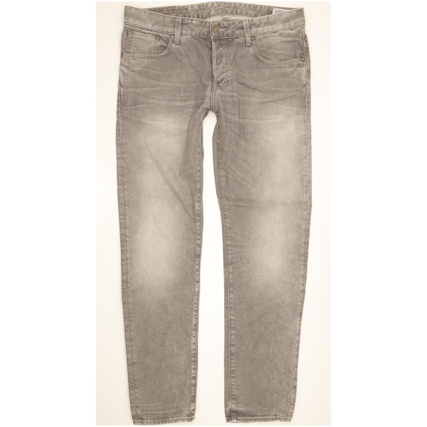 G-Star 3301 Men Grey Tapered Slim Jeans W34 L32