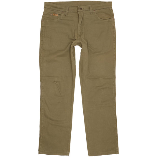 Wrangler Texas Men Green Straight Regular Stretch Jeans W36 L32