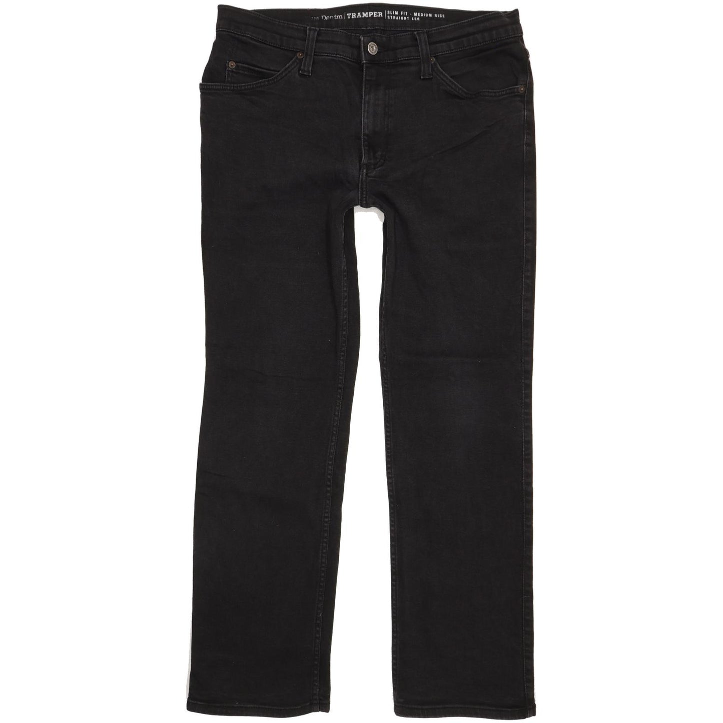 Mustang Tramper Men Black Straight Slim Stretch Jeans W36 L31