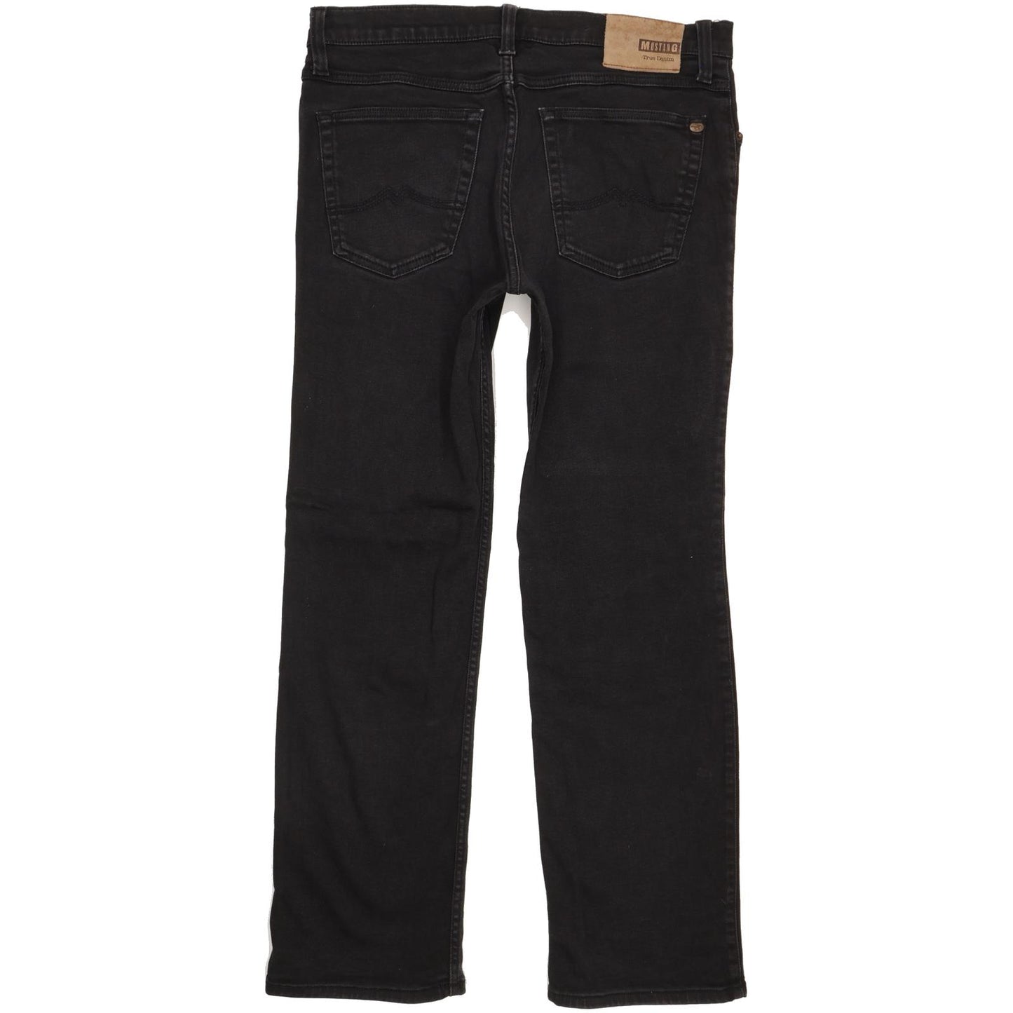 Mustang Tramper Men Black Straight Slim Stretch Jeans W36 L31