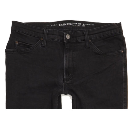 Mustang Tramper Men Black Straight Slim Stretch Jeans W36 L31