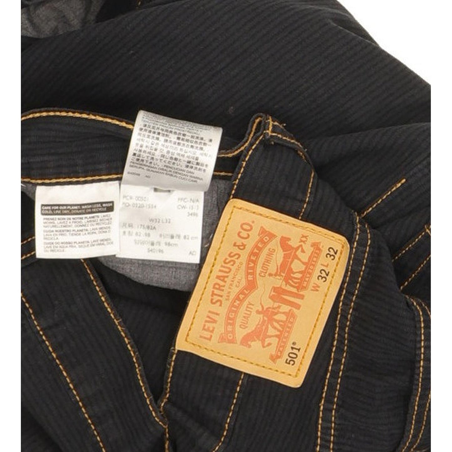 Levi's 501 Men Navy Straight Regular Trousers W32 L31