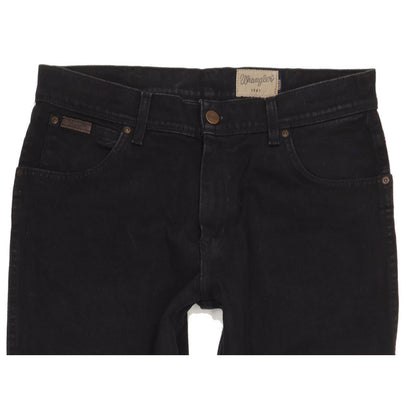 Wrangler Texas Men Black Straight Regular Stretch Jeans W33 L34