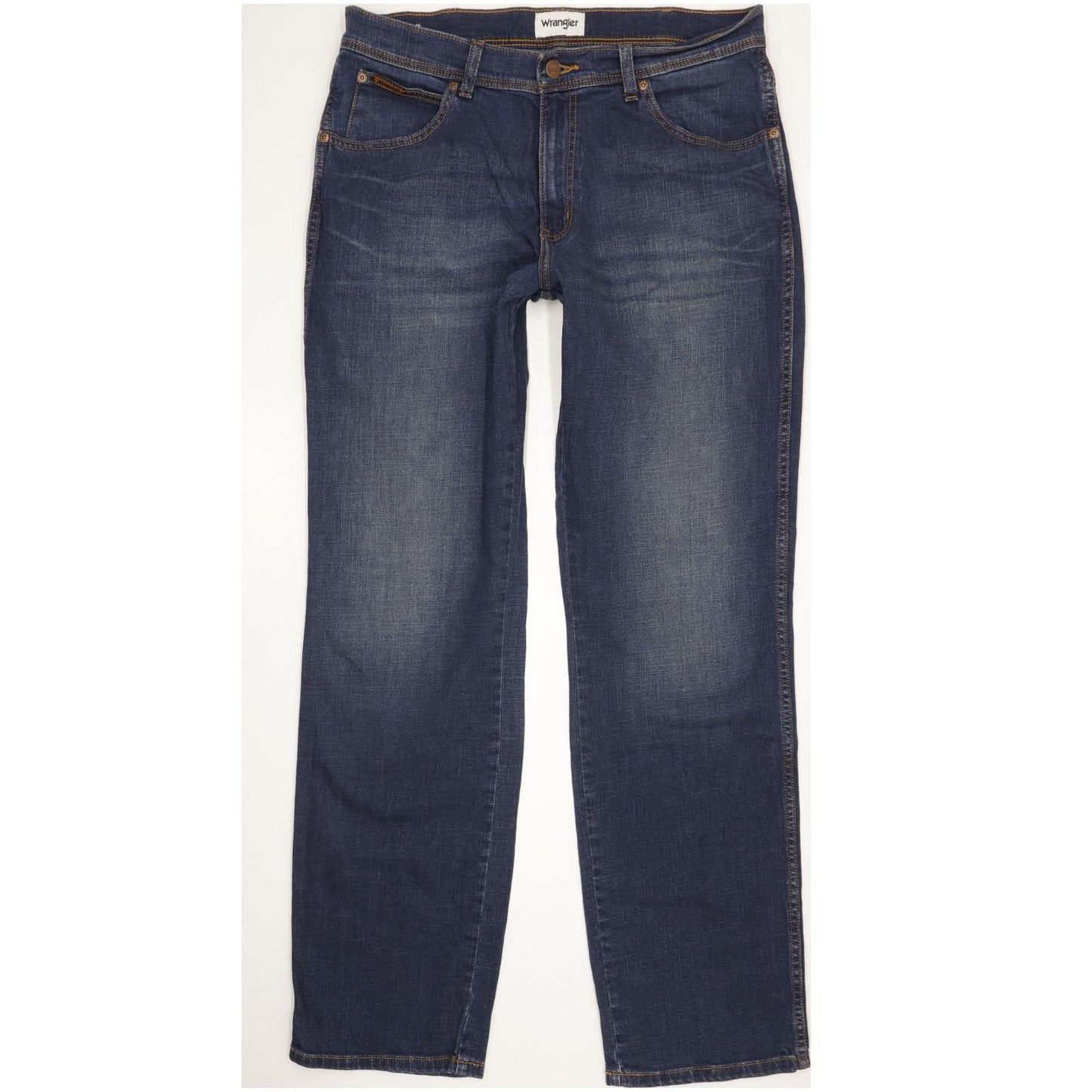 Wrangler Texas Men Blue Straight Regular Stretch Jeans W35 L33