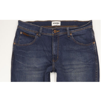 Wrangler Texas Men Blue Straight Regular Stretch Jeans W35 L33