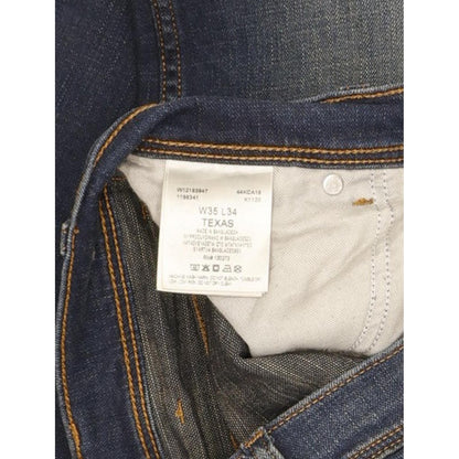 Wrangler Texas Men Blue Straight Regular Stretch Jeans W35 L33