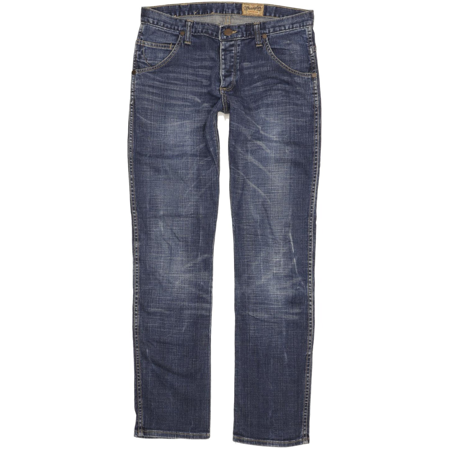 Wrangler Spencer Men Blue Straight Slim Stretch Jeans W32 L33