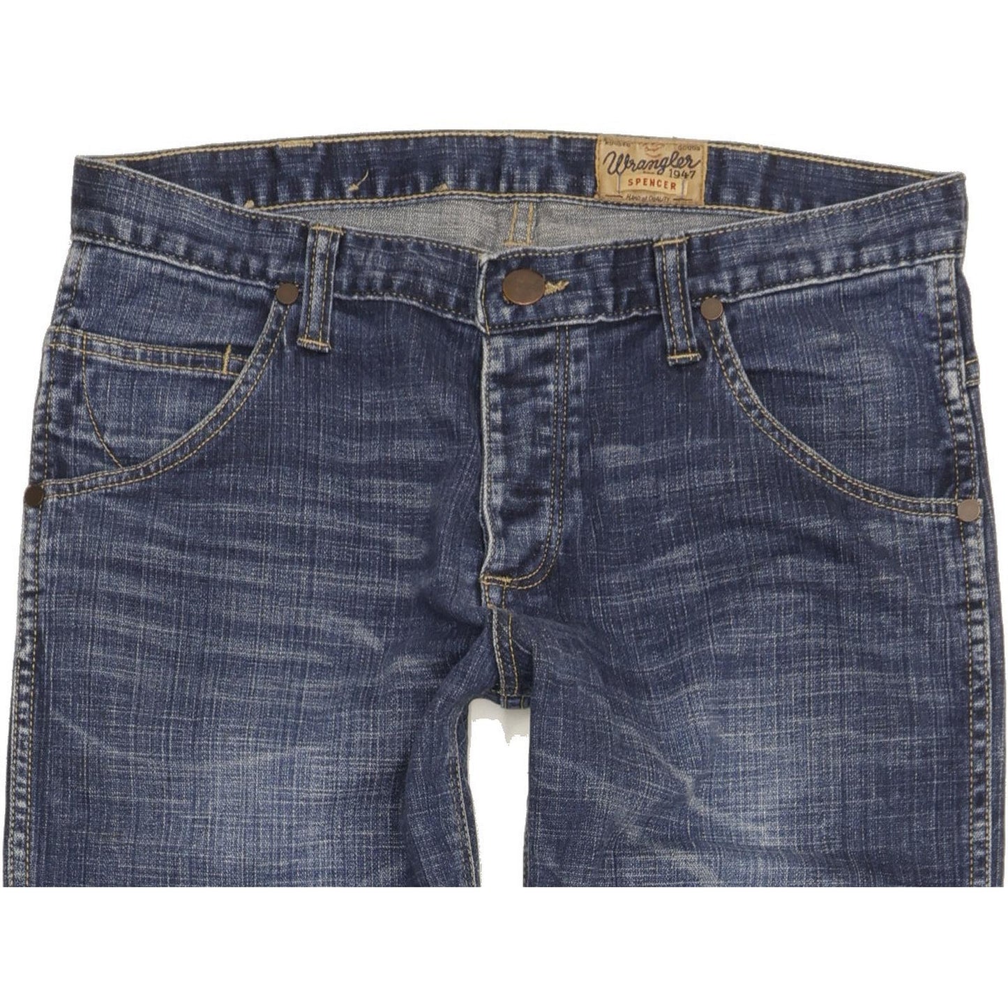 Wrangler Spencer Men Blue Straight Slim Stretch Jeans W32 L33