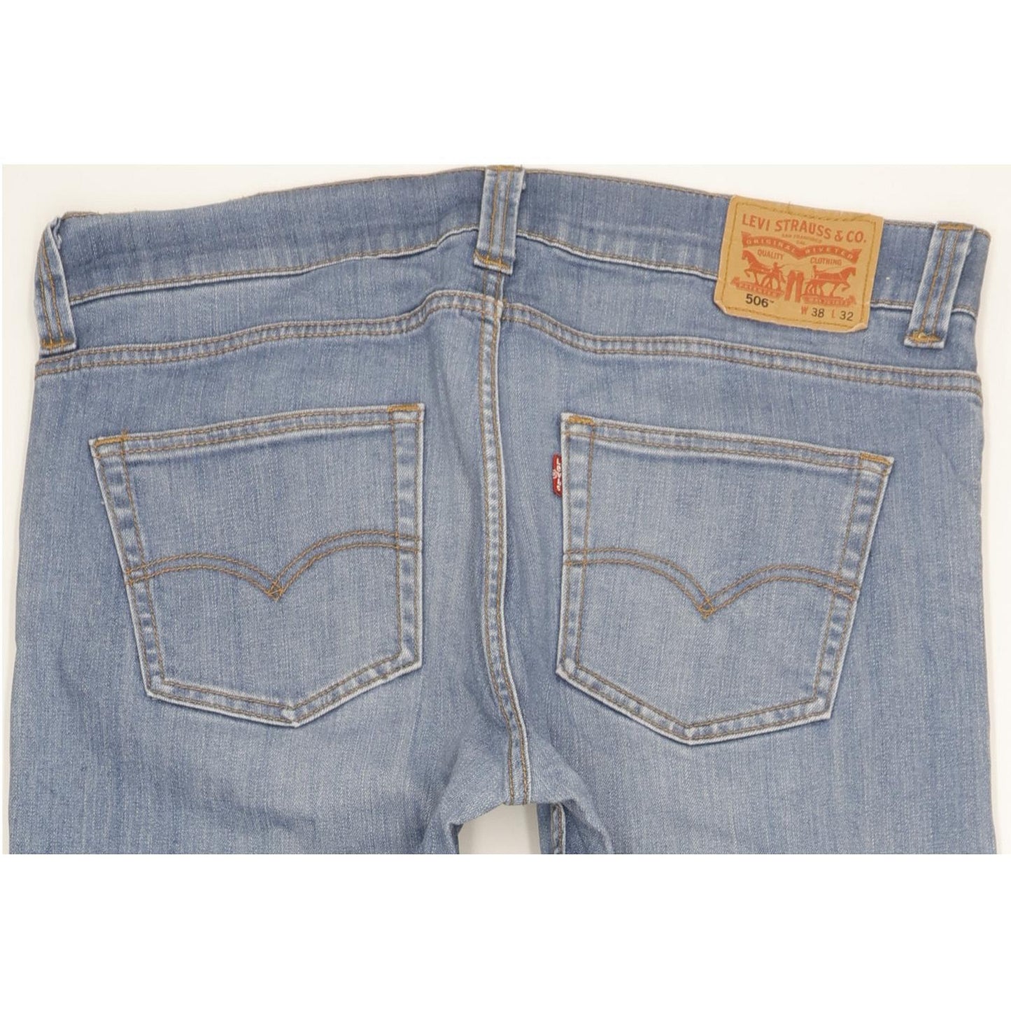 Levi's 506 Men Blue Straight Regular Stretch Jeans W38 L30