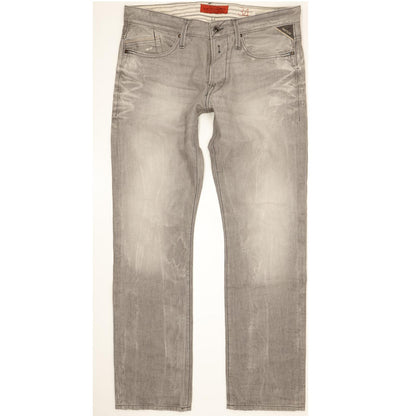 Replay Waitom Men Grey Straight Regular Jeans W34 L32