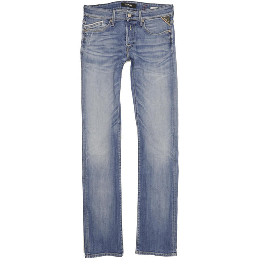 Replay Waitom Men Blue Straight Slim Stretch Jeans W31 L36
