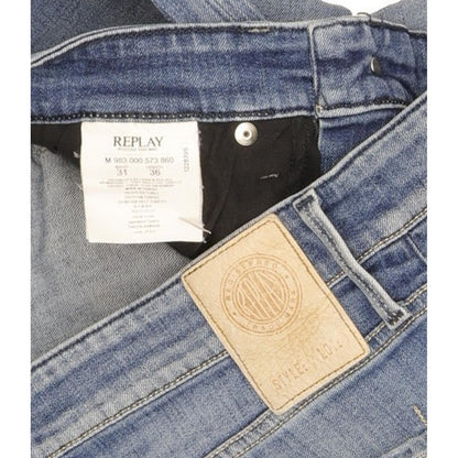 Replay Waitom Men Blue Straight Slim Stretch Jeans W31 L36