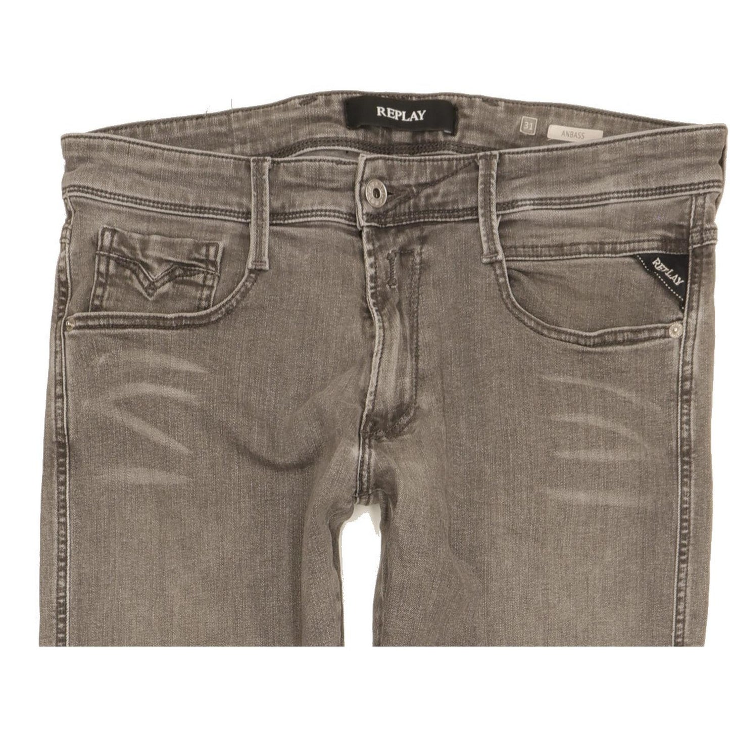 Replay Anbass Men Grey Skinny Slim Stretch Jeans W31 L34