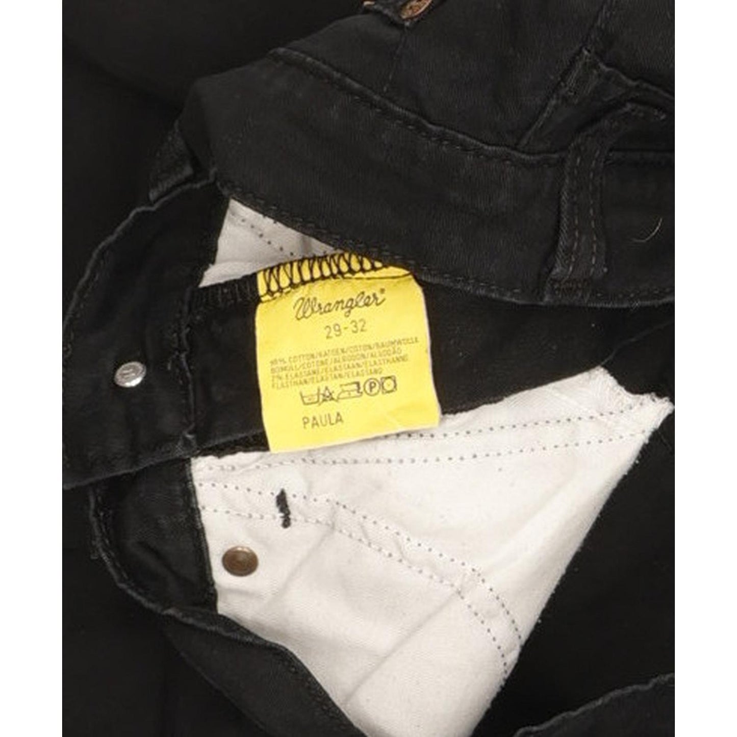 Wrangler Paula Women Black Straight Regular Stretch Jeans W29 L32