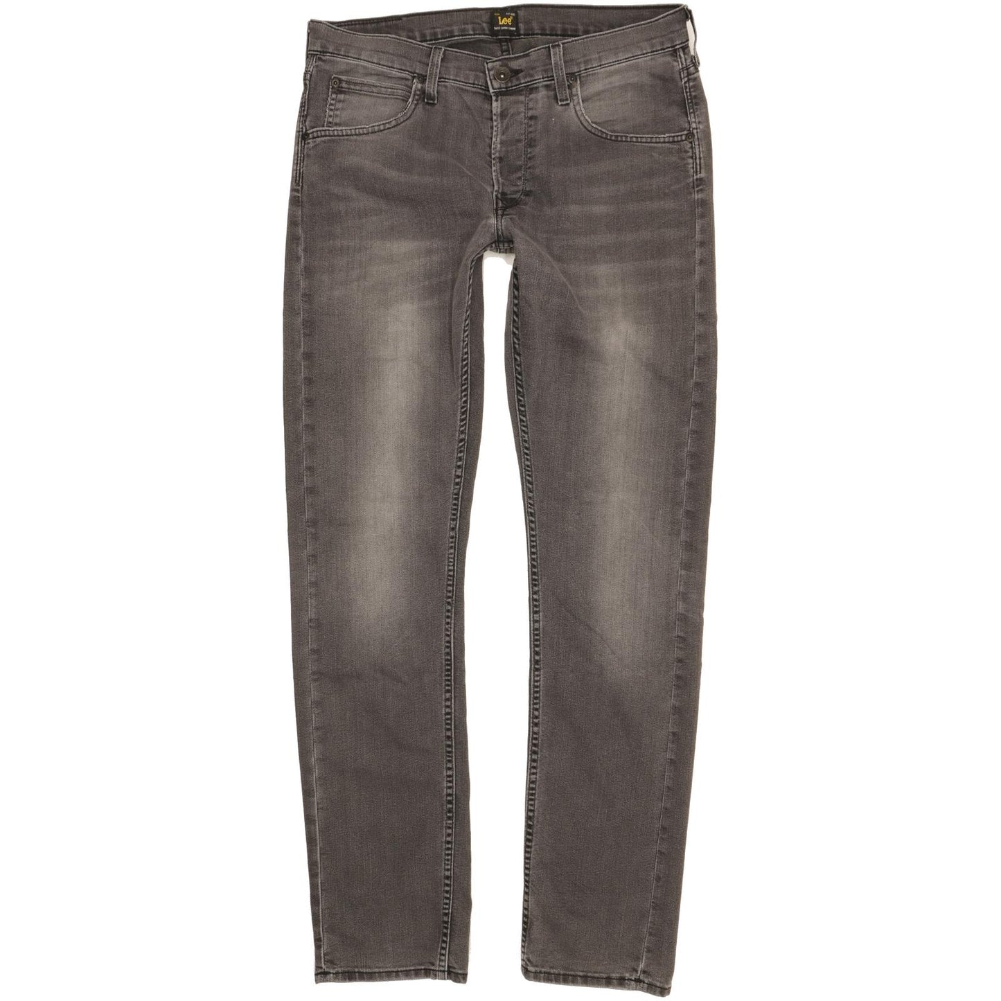 Lee Daren Men Grey Straight Slim Stretch Jeans W33 L33