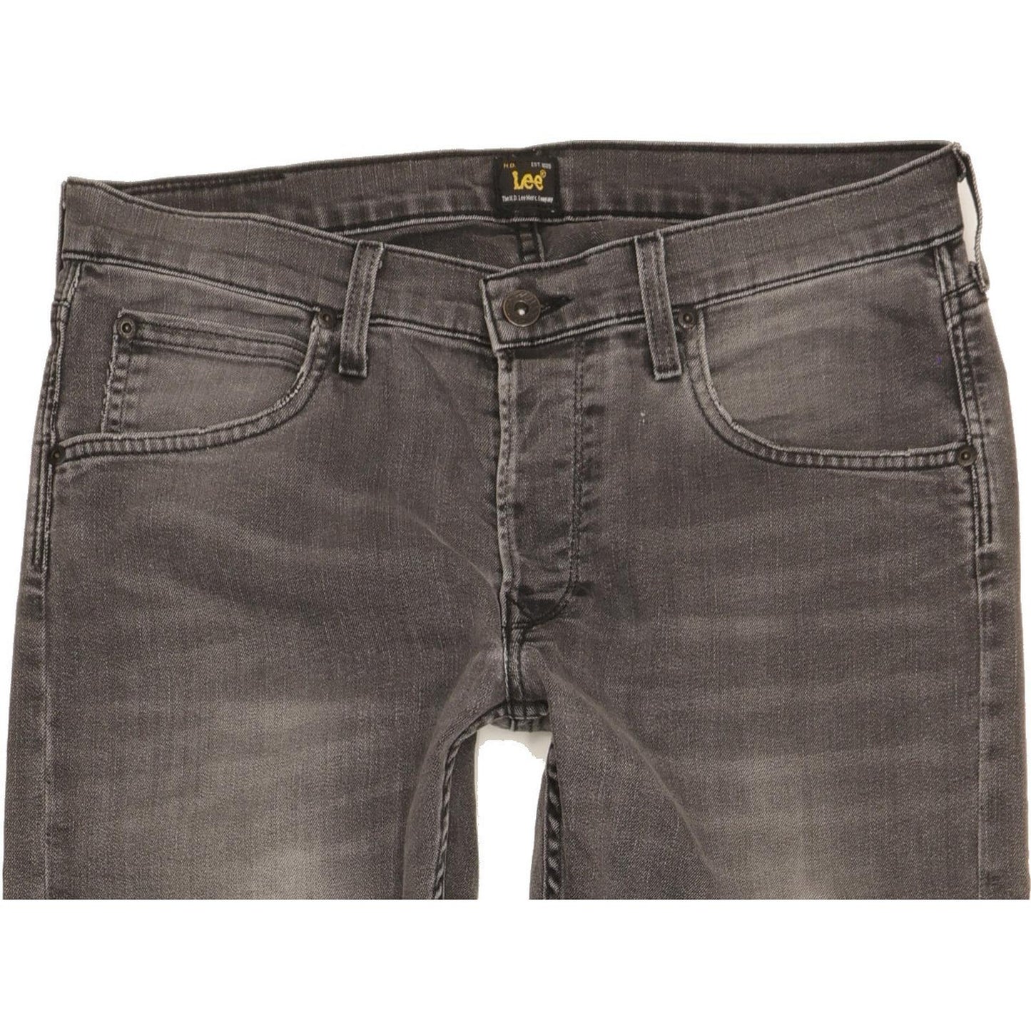 Lee Daren Men Grey Straight Slim Stretch Jeans W33 L33