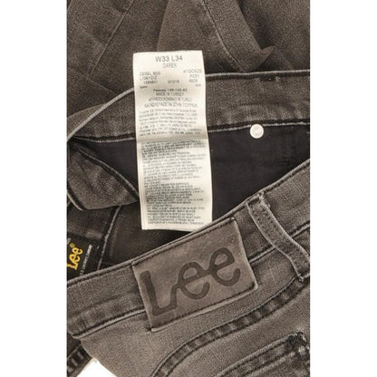 Lee Daren Men Grey Straight Slim Stretch Jeans W33 L33