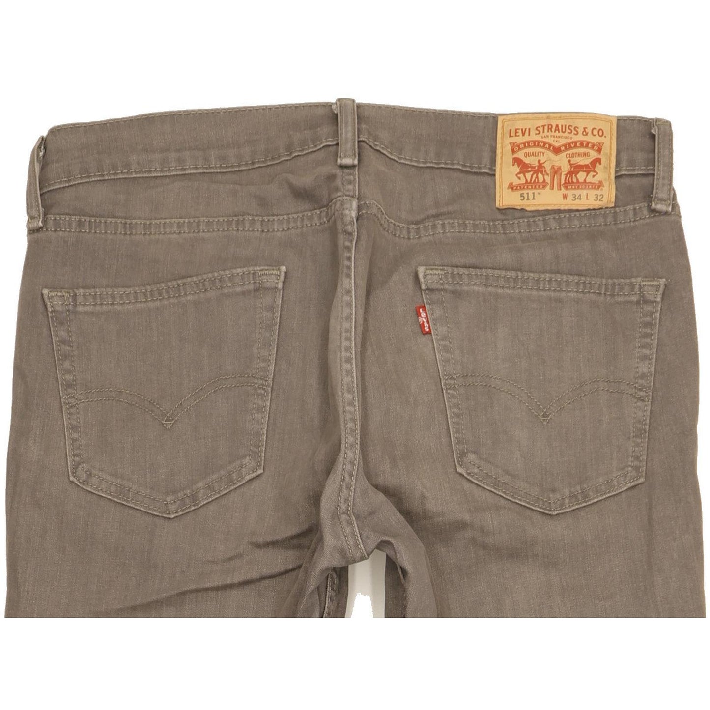 Levi's 511 Men Grey Straight Slim Stretch Jeans W34 L32