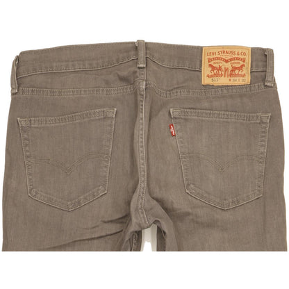Levi's 511 Men Grey Straight Slim Stretch Jeans W34 L32