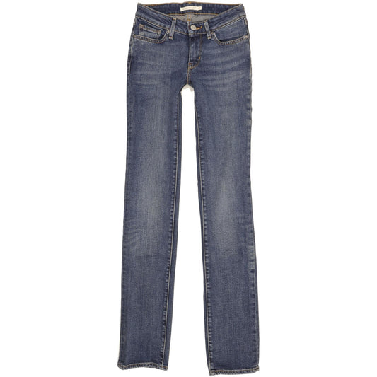 Levi's 714 Women Blue Straight Slim Stretch Jeans W25 L34