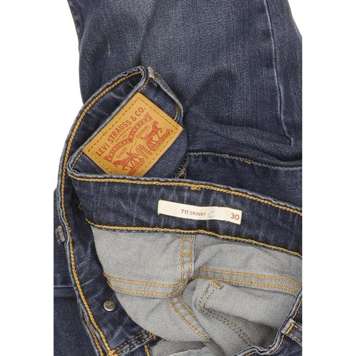 Levi's 711 Women Blue Skinny Slim Stretch Jeans W30 L29
