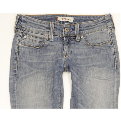Levi's 571 Women Blue Straight Slim Stretch Jeans W26 L31