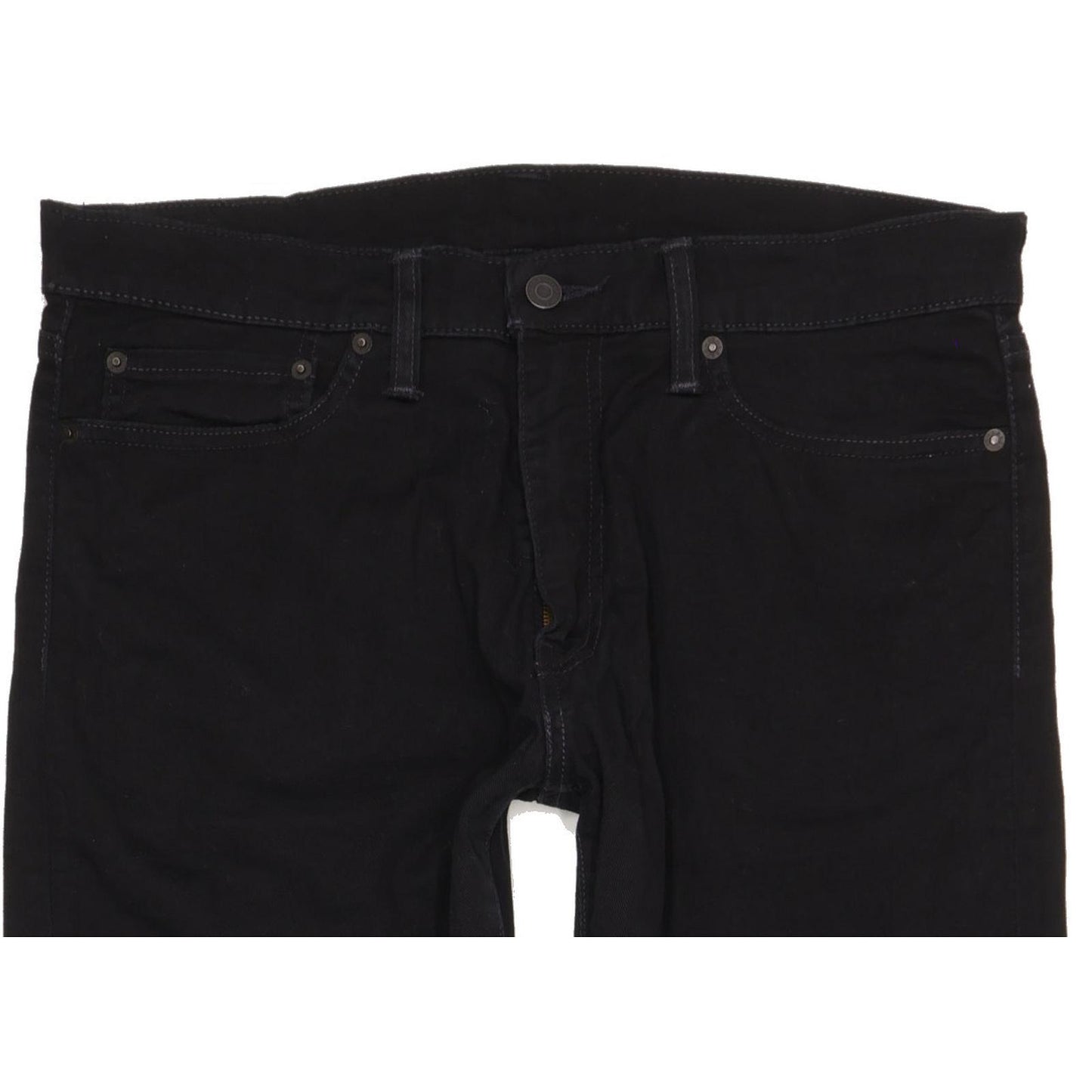 Levi's 504 Men Black Straight Regular Stretch Jeans W34 L29