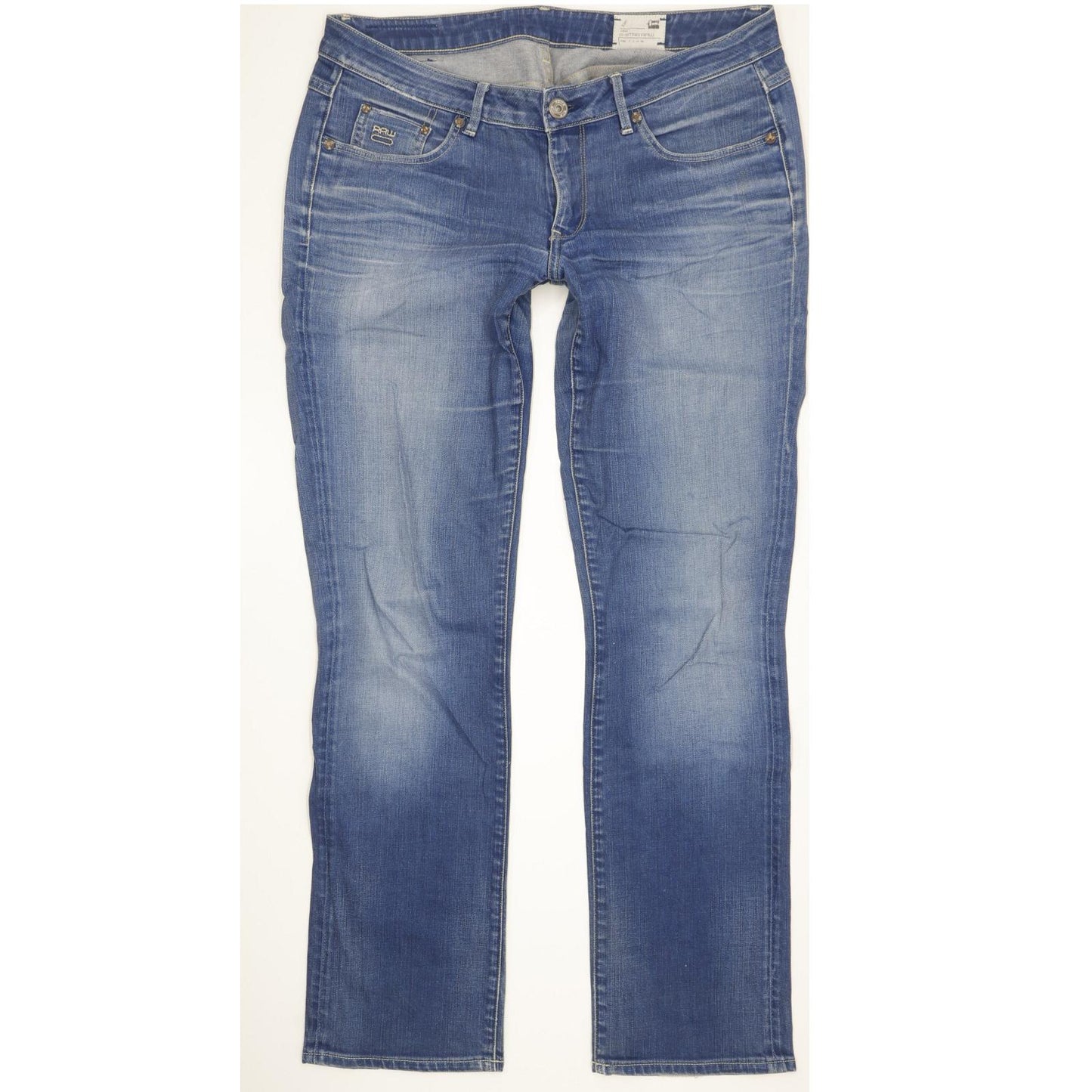 G-Star 3301 Women Blue Straight Slim Stretch Jeans W33 L31