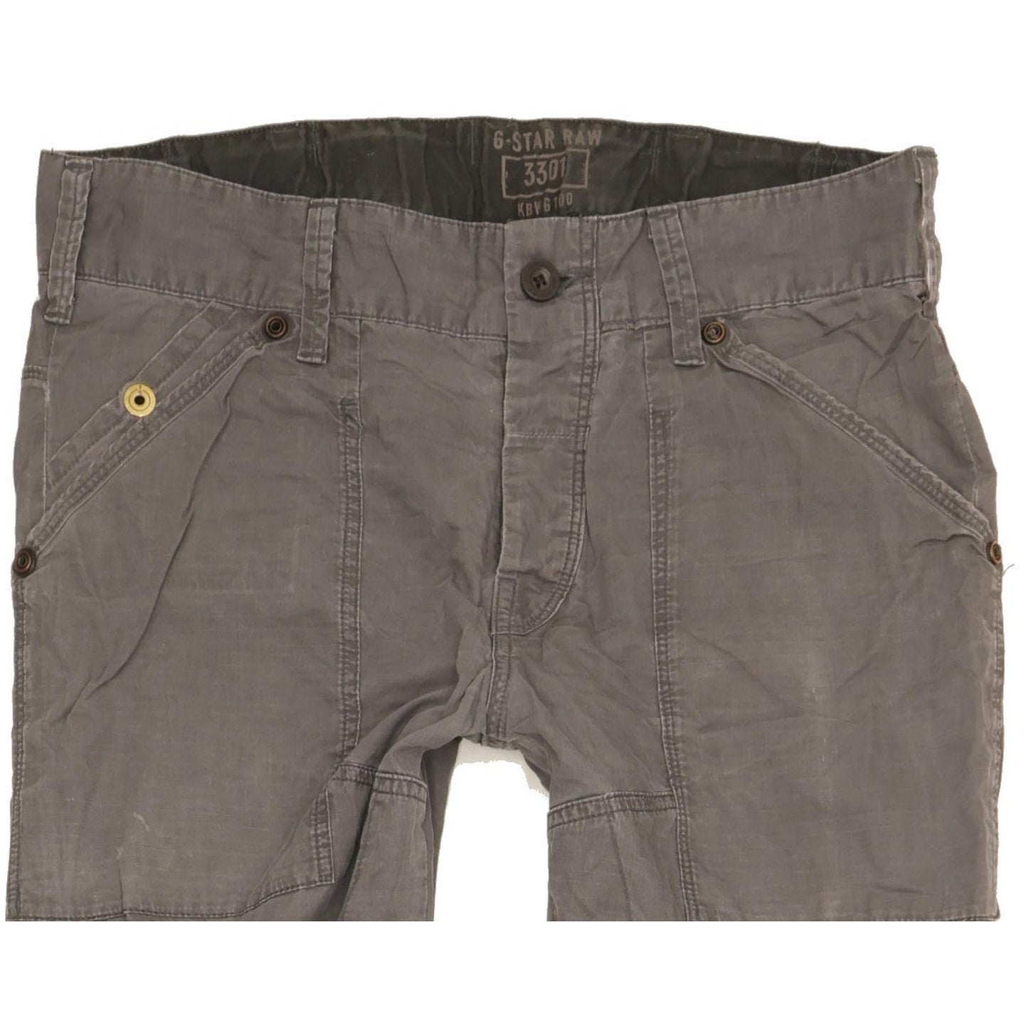 G-Star Men Grey Straight Slim Stretch Trousers W30 L30