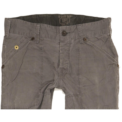 G-Star Men Grey Straight Slim Stretch Trousers W30 L30