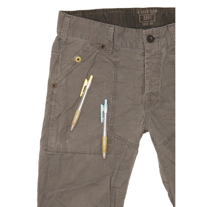 G-Star Men Grey Straight Slim Stretch Trousers W30 L30