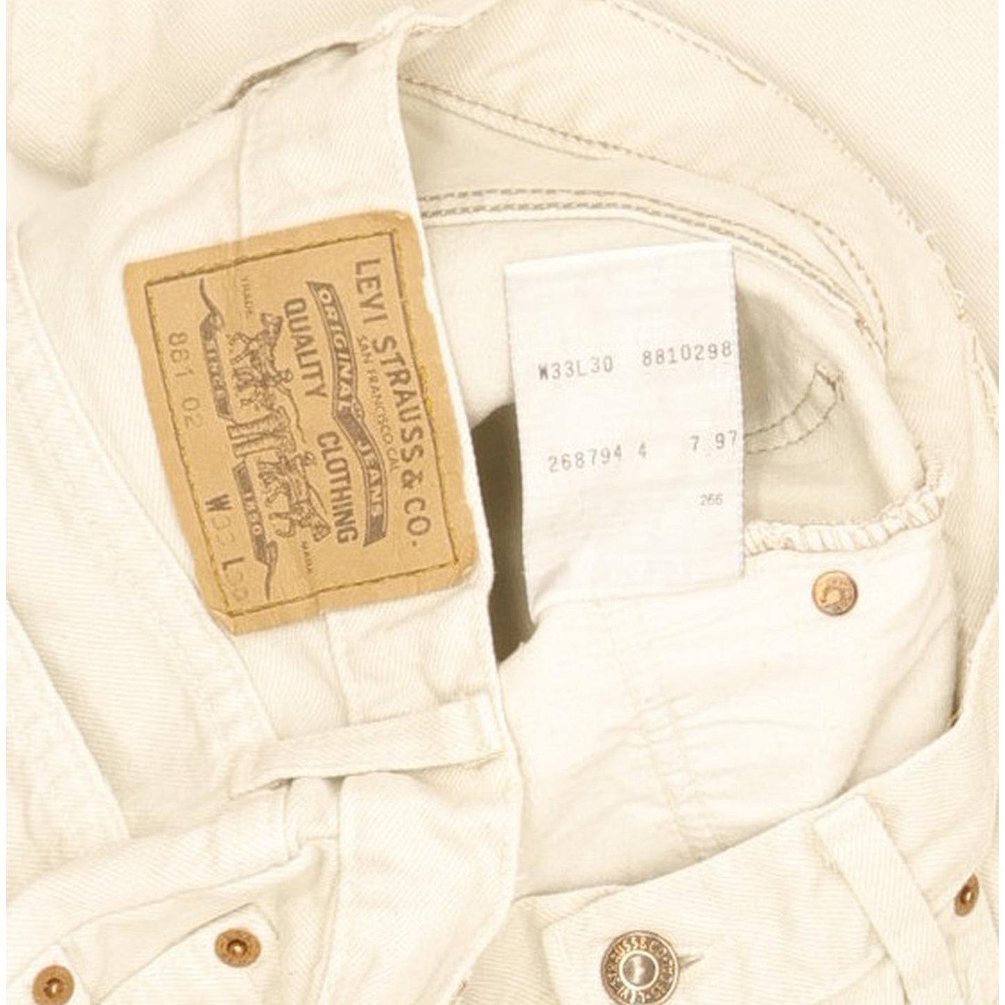Levi's 881 Beige Straight Slim Jeans High Waisted W30 L29