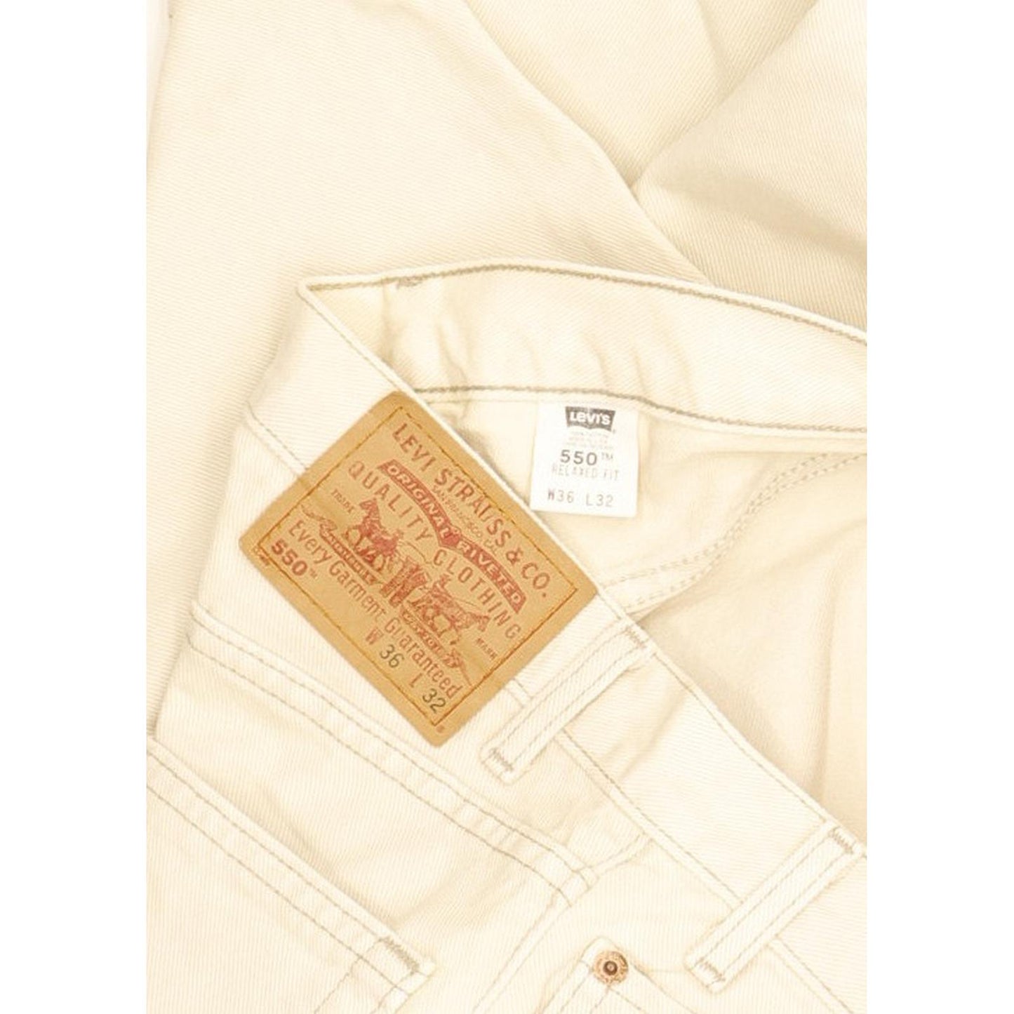 Levi's 550 Made in USA Men Beige Tapered Relaxed Jeans W36 L32