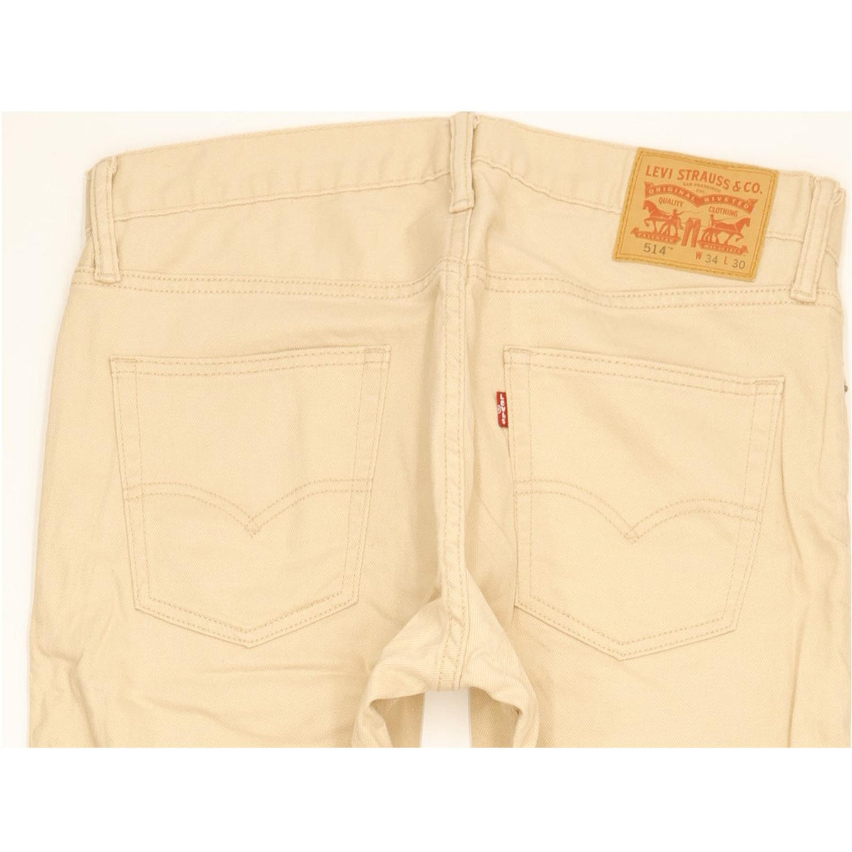 Levi's 514 Men Beige Straight Slim Stretch Jeans W34 L30