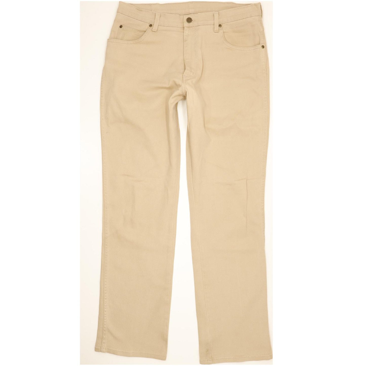 Wrangler Durable Quality Men Beige Straight Regular Stretch Jeans W34 L32